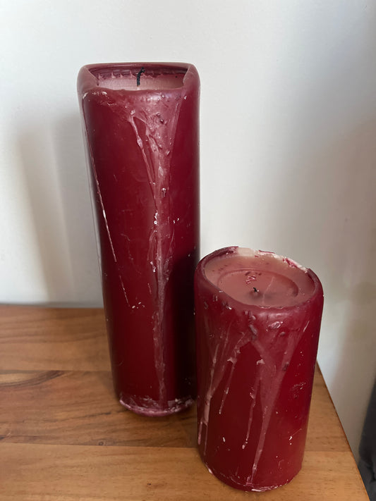 Pillar candles-Burgundy