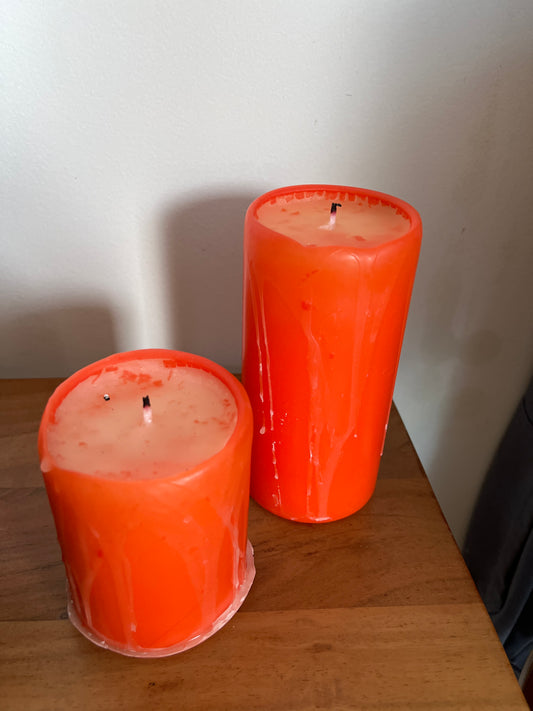 Pillar candles-orange